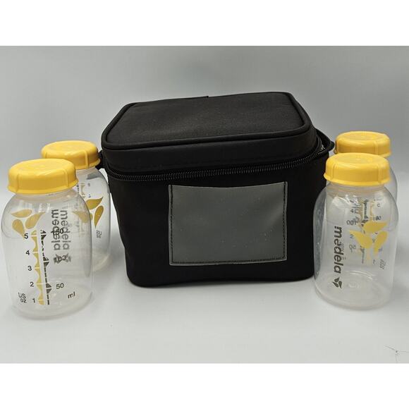 Medela Breastmilk Cooler‎ Bag, 4x 5oz Bottles, Lids, Cooler - Picture 3 of 3
